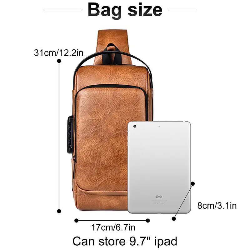 Wholesale Men's Belt Bag Anti-Theft USB Crossbody Backpack Waterproof Chest Bag Factories, Suppliers
