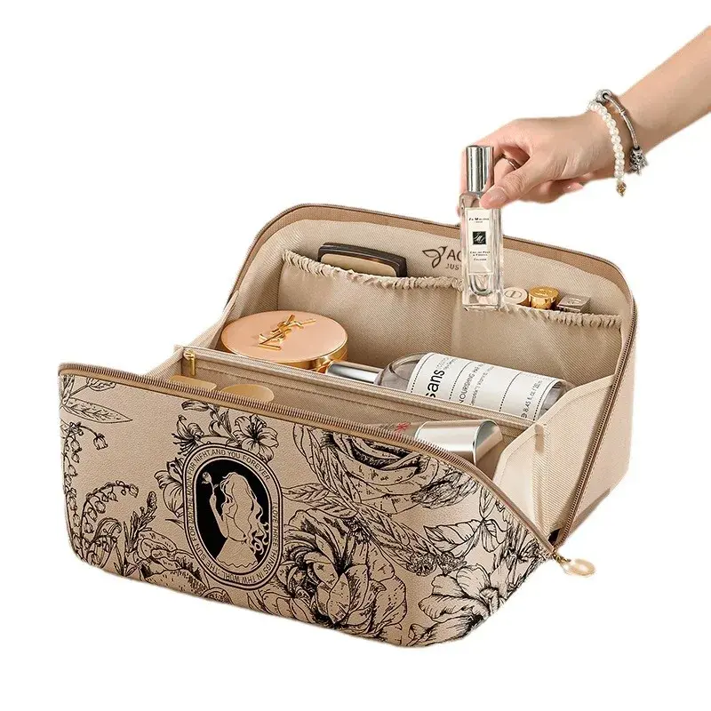 China Vintage Pattern PU Leather Travel Cosmetic Bag Manufacturer, Manufacturers