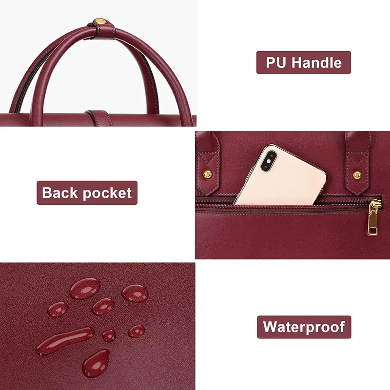 Wholesale 15-15.6 Inch PU Leather Laptop Shoulder Bag Convertible Backpack Manufacturers, Factories