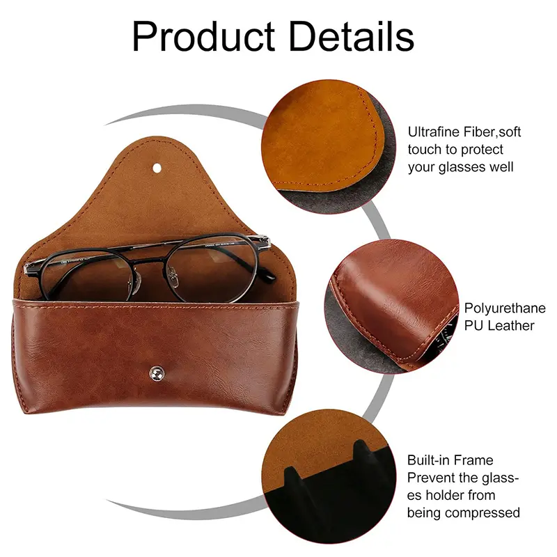China Portable Leather Glasses Case Sunglasses Bag Horizontal Glasses Case Manufacturer, Suppliers