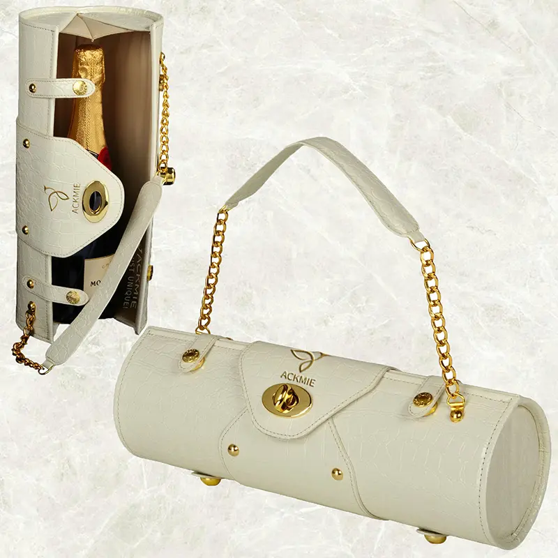 Wholesale Crocodile Leather Wine Bottle Carrier Bag Wine Purse Manufacturer, Supplier