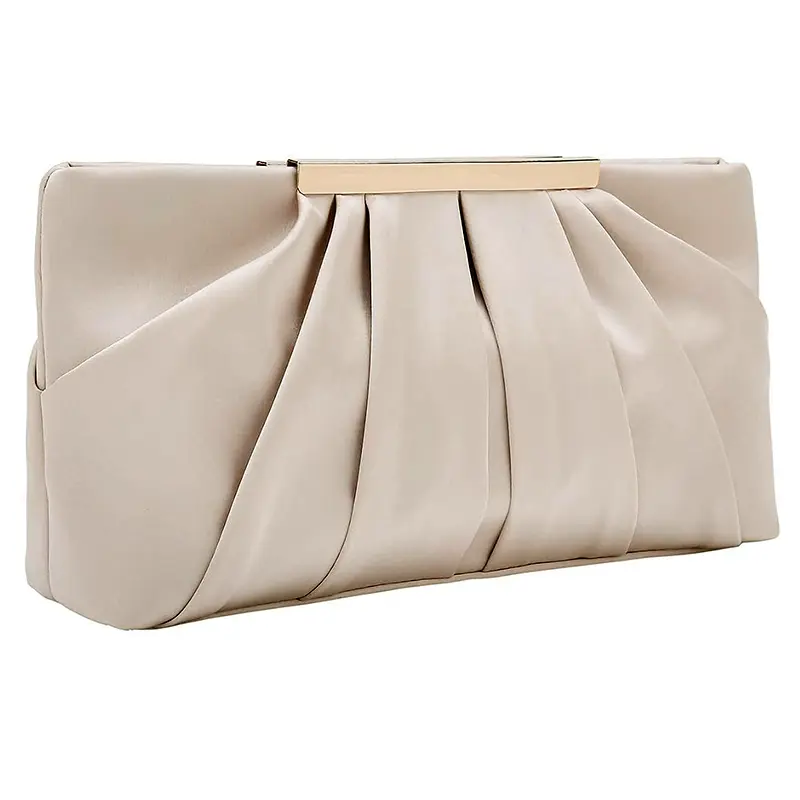 Wholesale Clutch Bag Evening Bag Pleated Satin Handbag Simple Classic Women's Wallet Manufacturers, Supplier