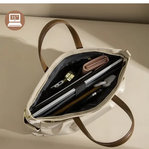 China Modern Slim Leather Laptop Briefcase with Crossbody Carrying System Large Capacity Manufacturer, Supplier
