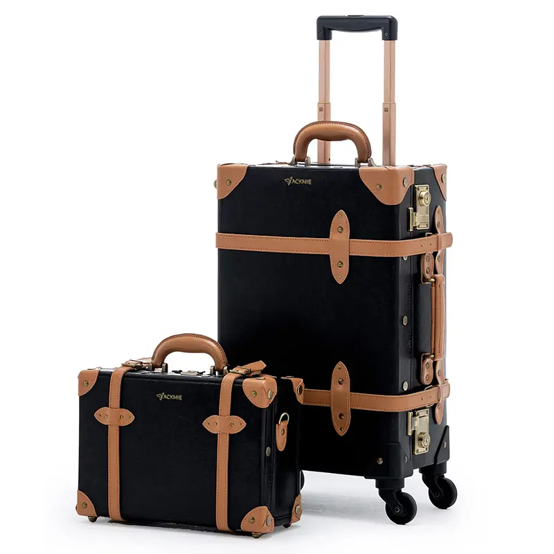 China Vintage Hard Leather Suitcase with Wheels Leather Luggage Set Manufacturers, Factory