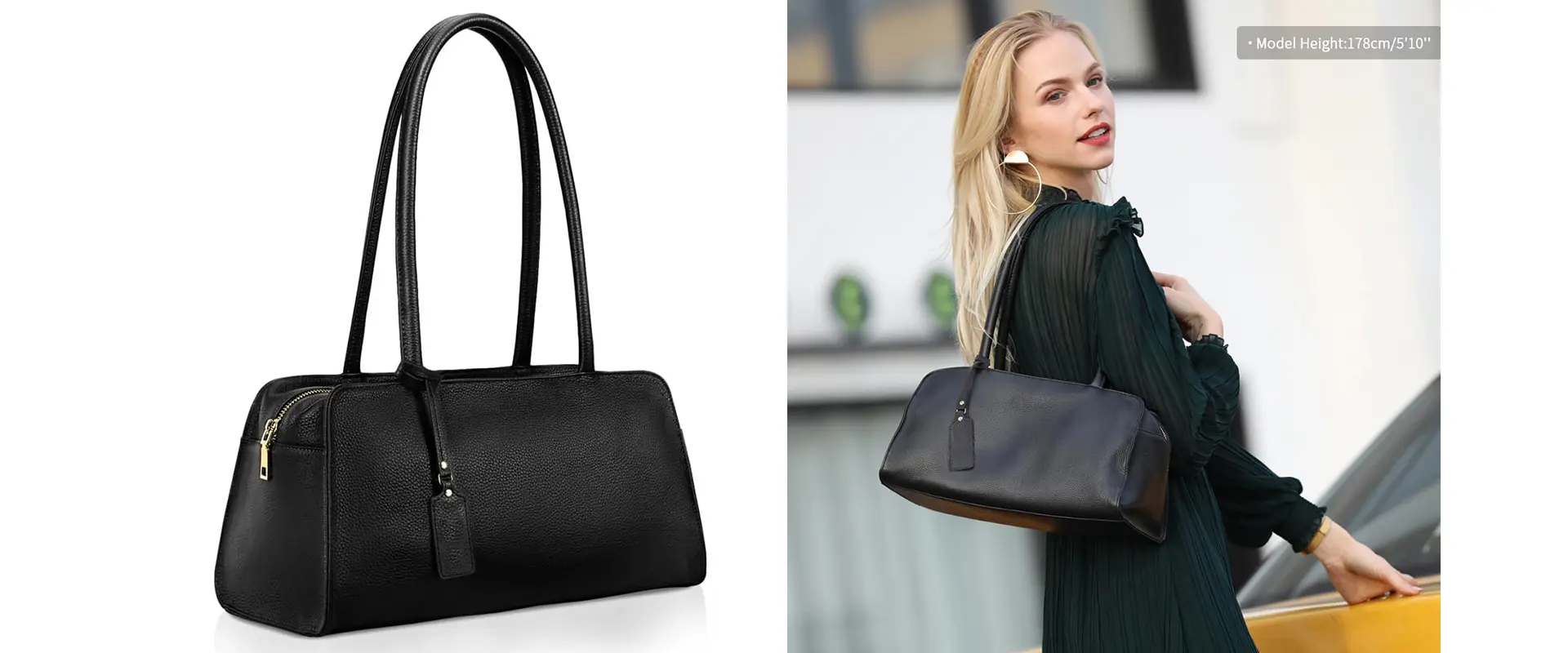 Vintage leather handbag product details