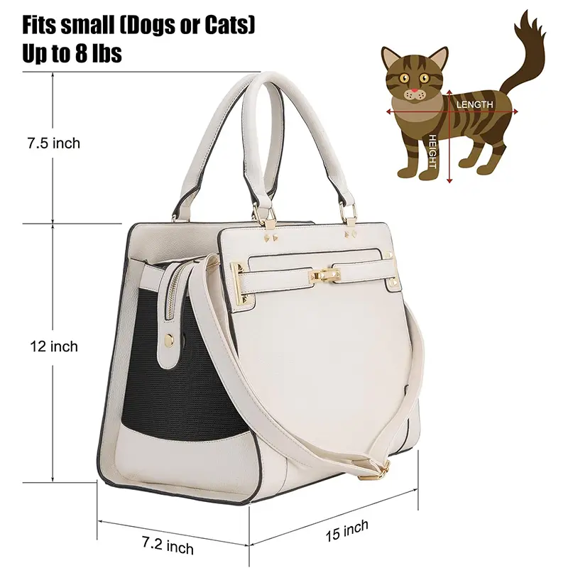 Wholesale Travel Pet Bag Soft Leather Pet Tote Bag for Small Dogs TSA Airline Approved Factories, Suppliers