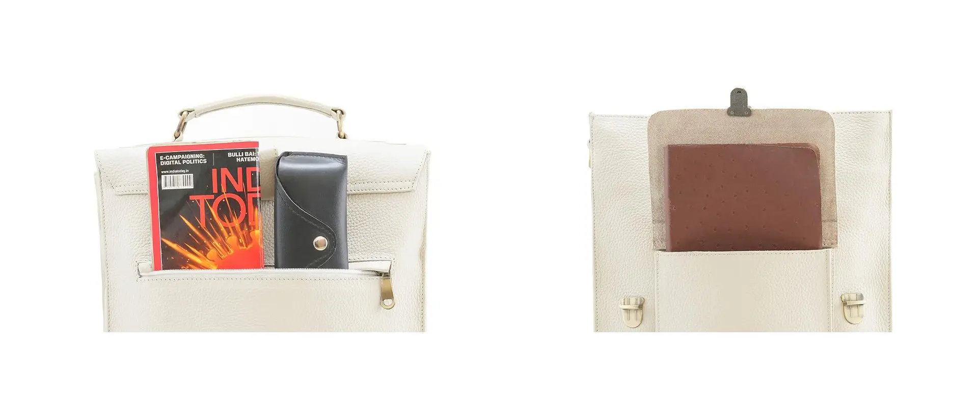 Convertible leather messenger bag option