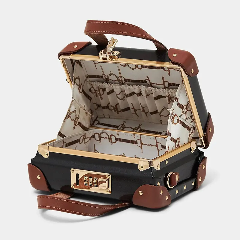 Wholesale Luggage-style Handbag Hard Leather Mini Crossbody Bag Manufacturers, Supplier