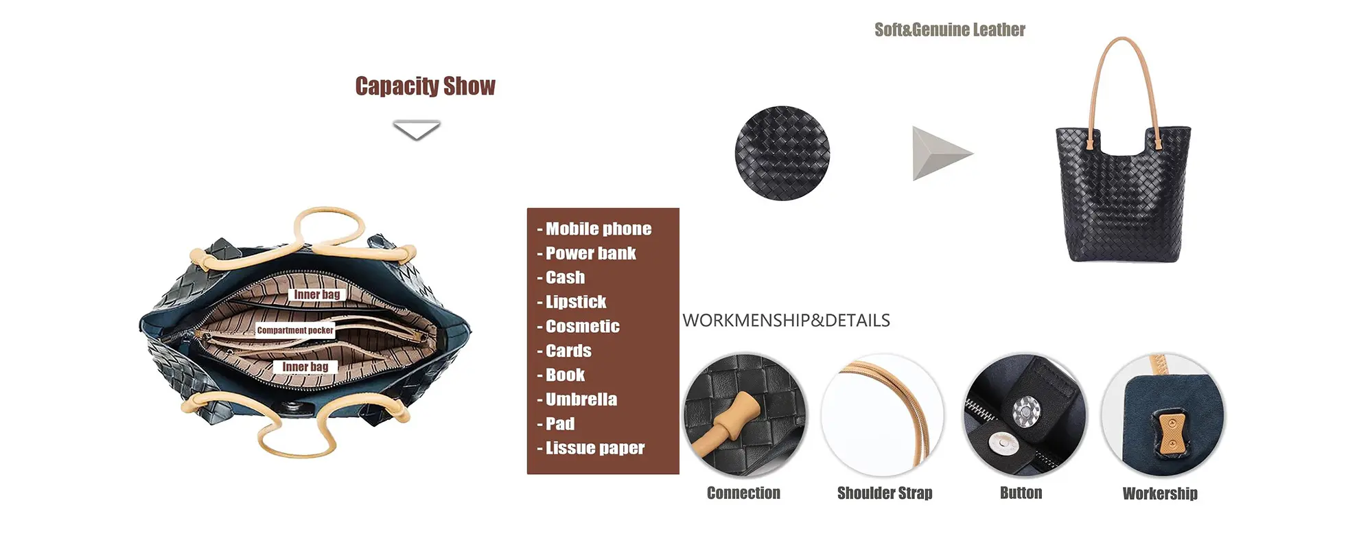 Premium woven leather purse design