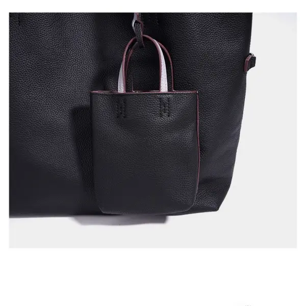 Wholesale Classic 1-1.9L Open Closure Polyester Lining Casual Fashion Designer Totebag 2026 Women's Genuine Leather Manufacturers, Supplier