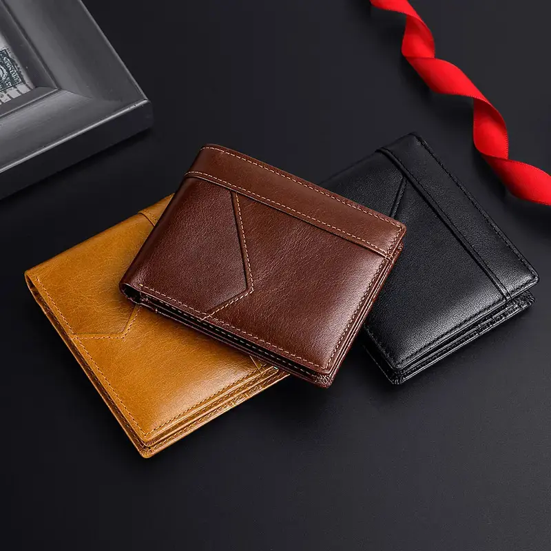 China Short Leather Wallet Bifold Men's Wallet Factory, Supplier