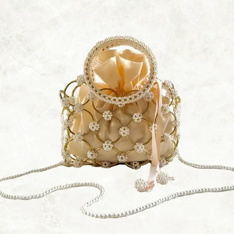 China Pearl Handbag Metal Clutch Evening Bag Manufacturer, Factory