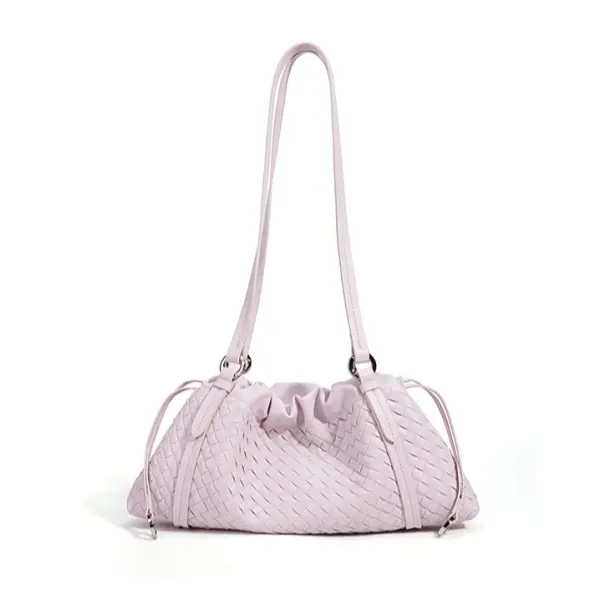 Wholesale New Woven Genuine Leather Shoulder Bag , Fashion Classic Ruched Design, Minimalist High-End Tote Bag , Ladies Handbags Manufacturers, Suppliers