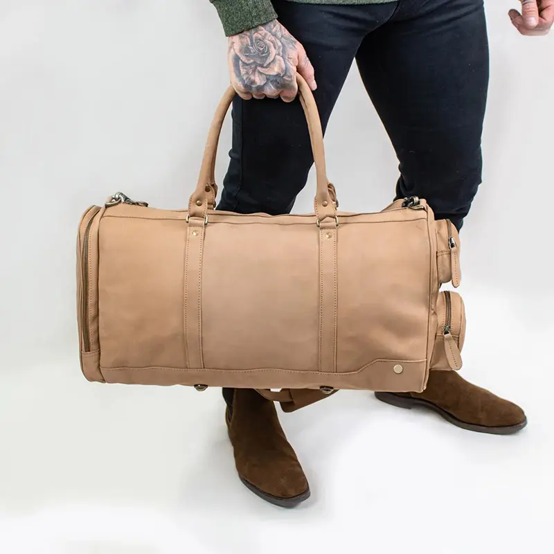 Wholesale Vintage Cognac Dark-Colored Weekend Travel Bag Manufacturer, Supplier