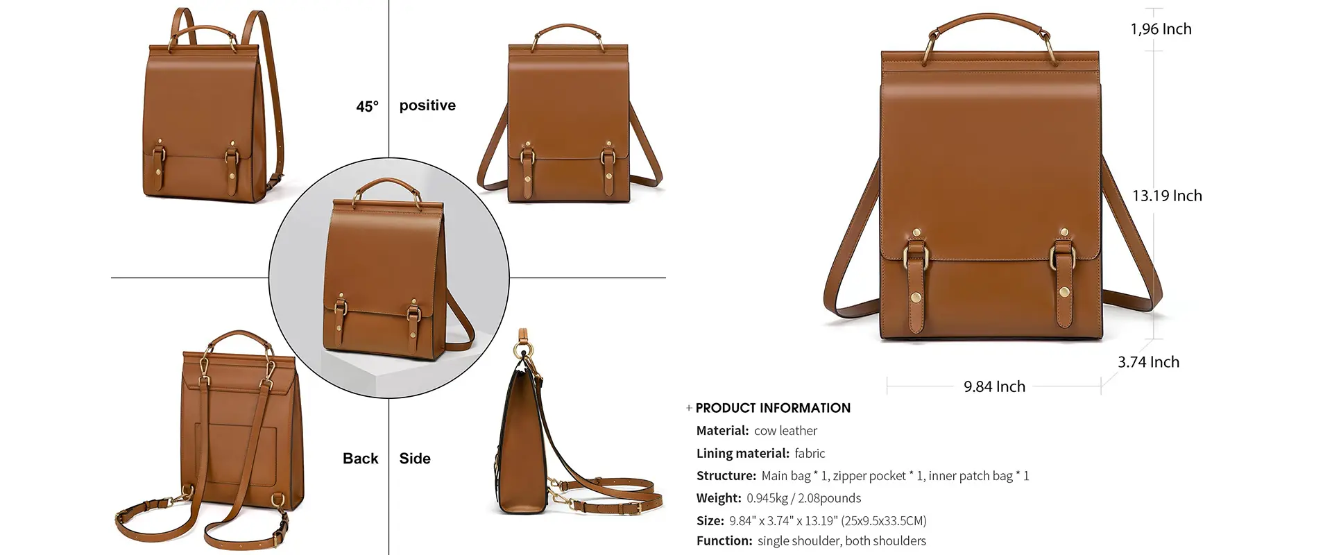 Bag Specifications and Leather Material Details