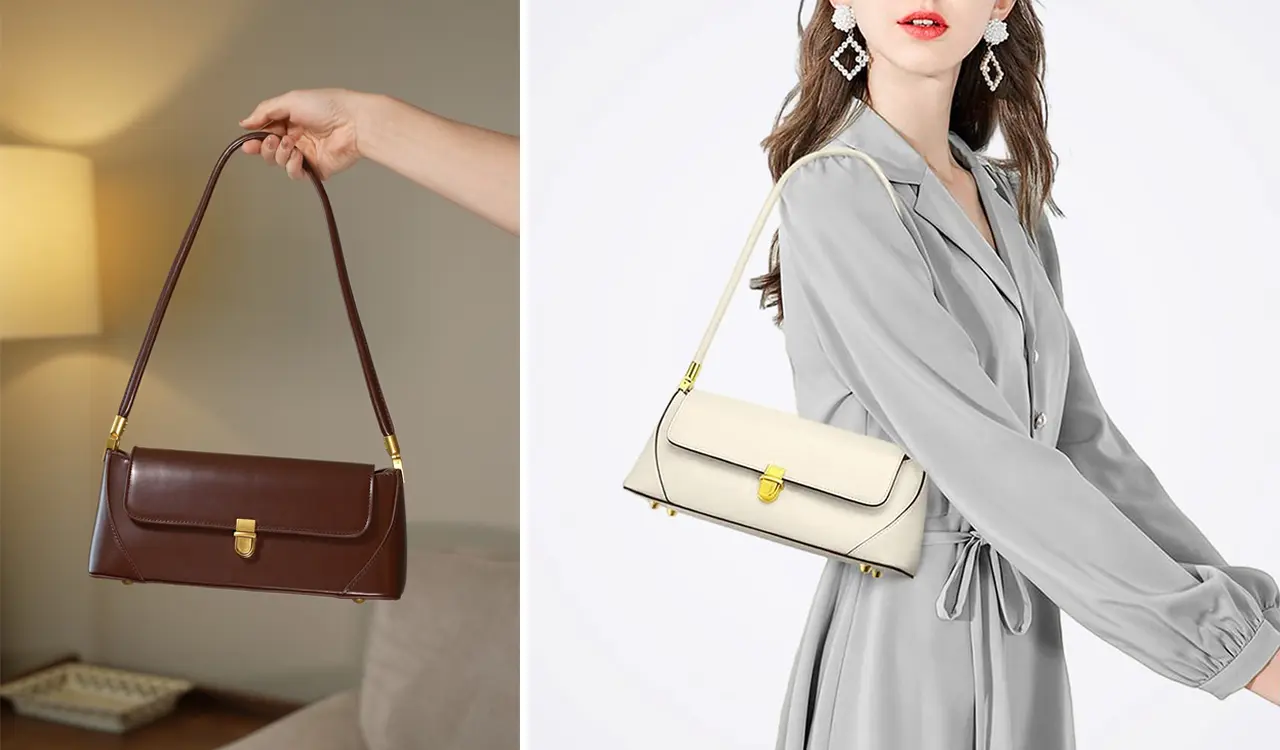 Retro-chic women bag interior and details
