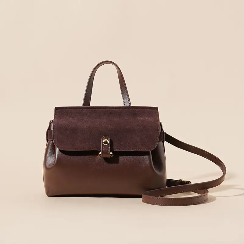 China Top Layer Cowhide Women's Suede Commuter Shoulder Bag Manufacturers, Supplier