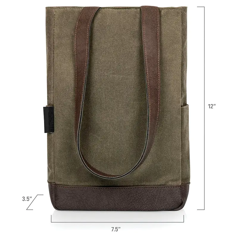 Wholesale 2 Bottles Insulated Wine Bag Distressed Wax Canvas Wine Tote Bag Wine Gift Bag Suppliers, Supplier