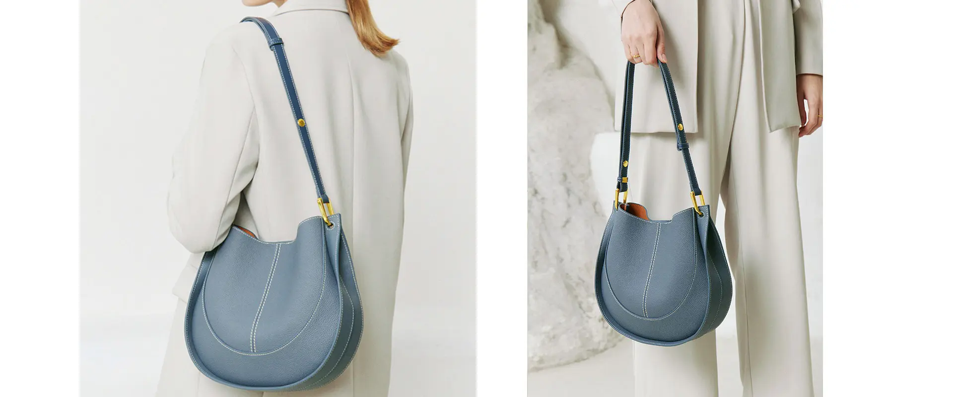 Genuine Cowhide Leather Shoulder Bag Details