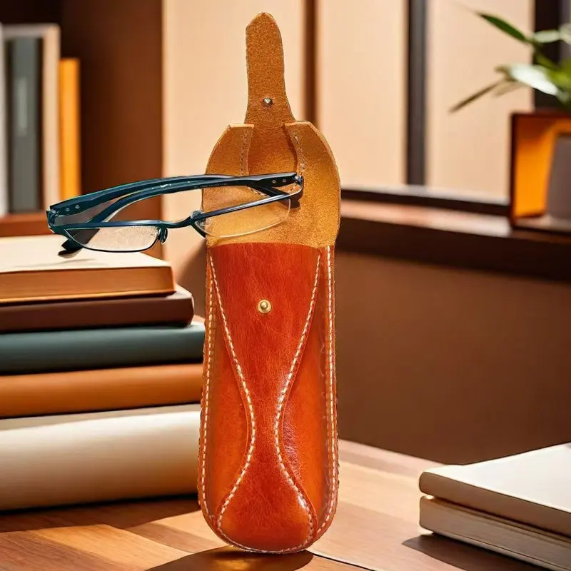 China Vintage Vegetable Tanned Cowhide Glasses Case for Men and Women Manufacturer, Factories