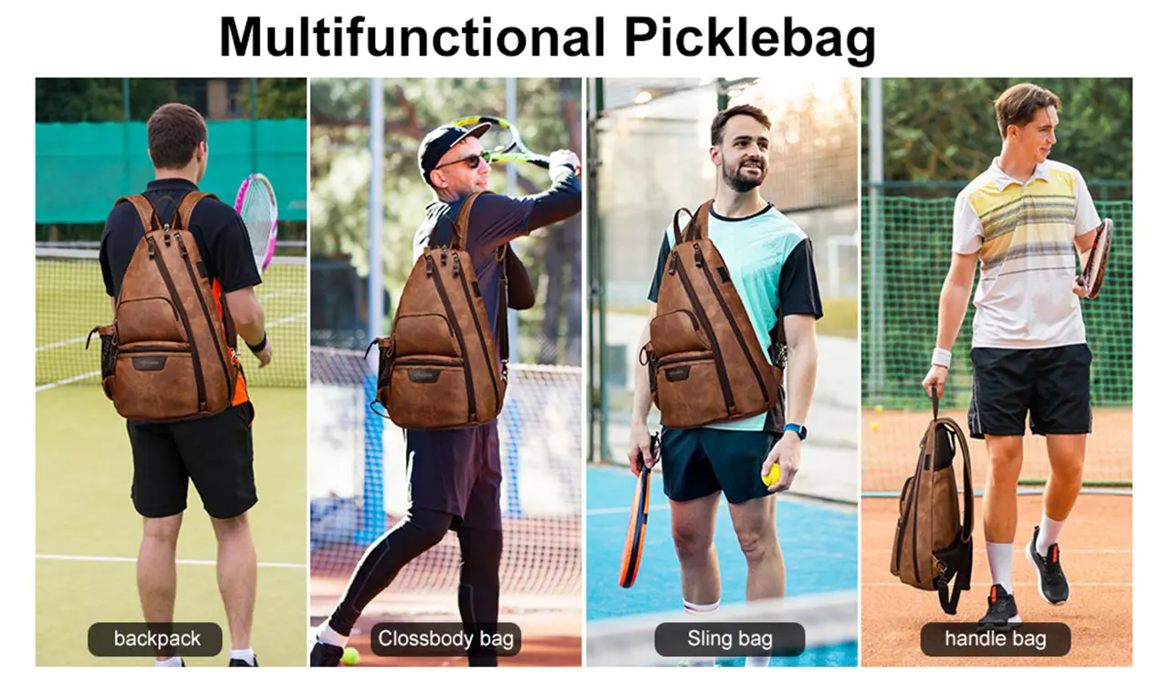 Multifunctional Pickleball Bag strap system transformation