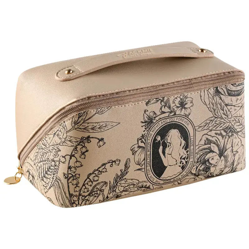 China Vintage Pattern PU Leather Travel Cosmetic Bag Manufacturer, Manufacturers
