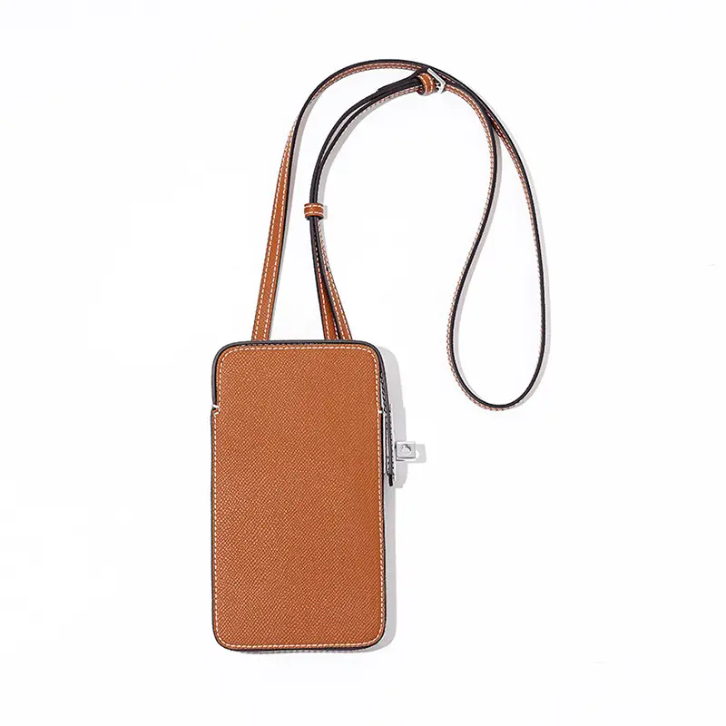China Lock Buckle Phone Bag Solid Color Genuine Leather Mini Bag Factory, Suppliers