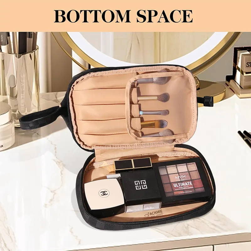 China Waterproof Leather Large Capacity Makeup Bag For Travel Manufacturers, Supplier