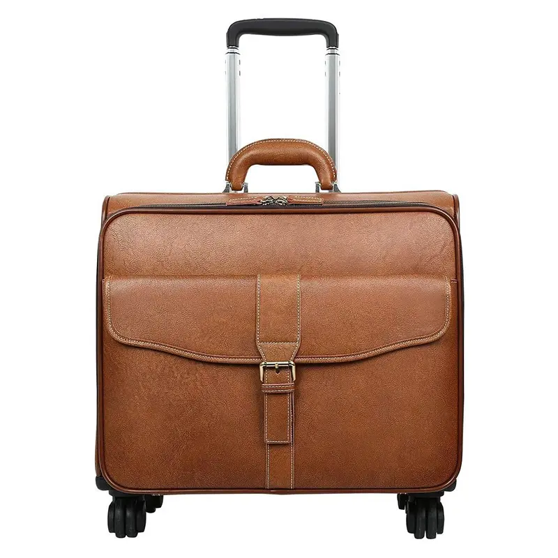 China Leather Rolling Luggage Wheeled Cabin Luggage Manufacturer, Factories
