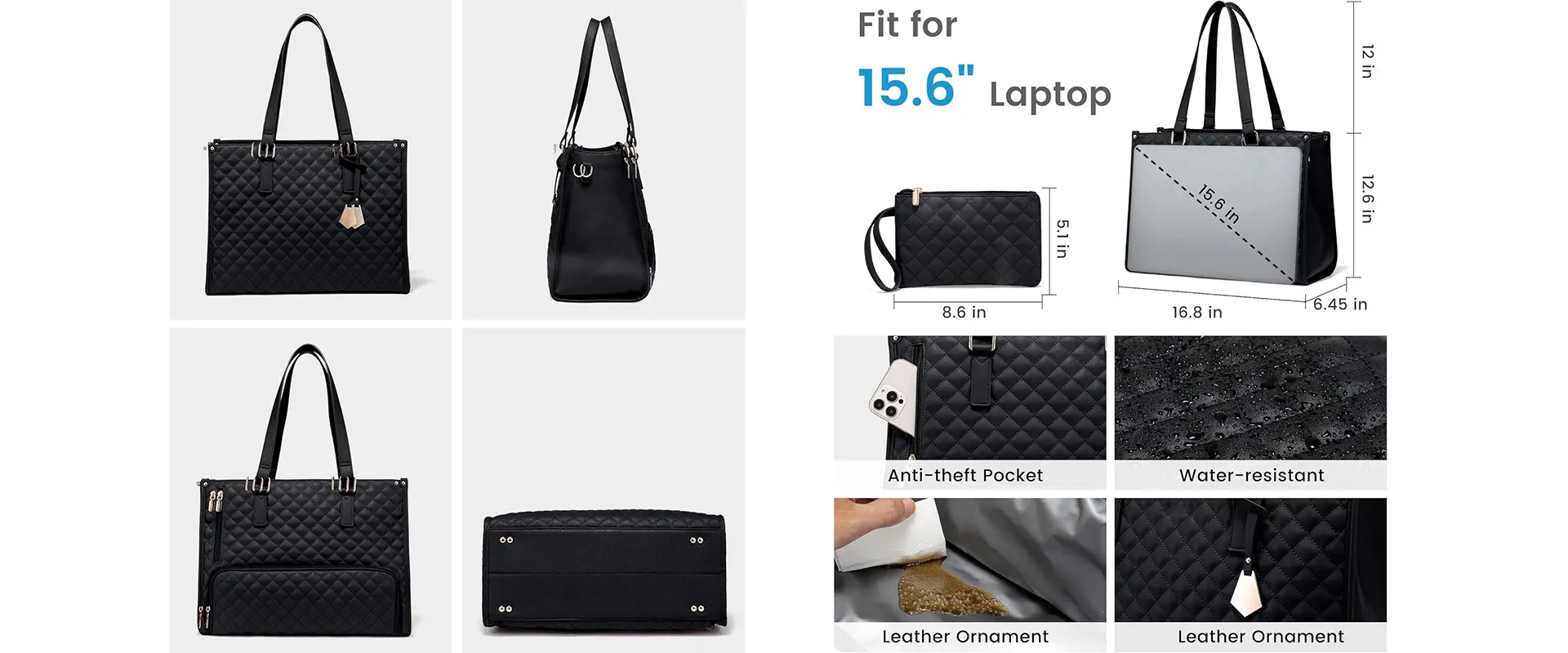 Stylish work tote bag for women