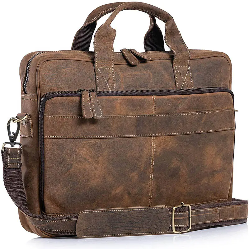 China 18-inch Laptop Leather Laptop Bag Messenger Bag Manufacturer, Manufacturers