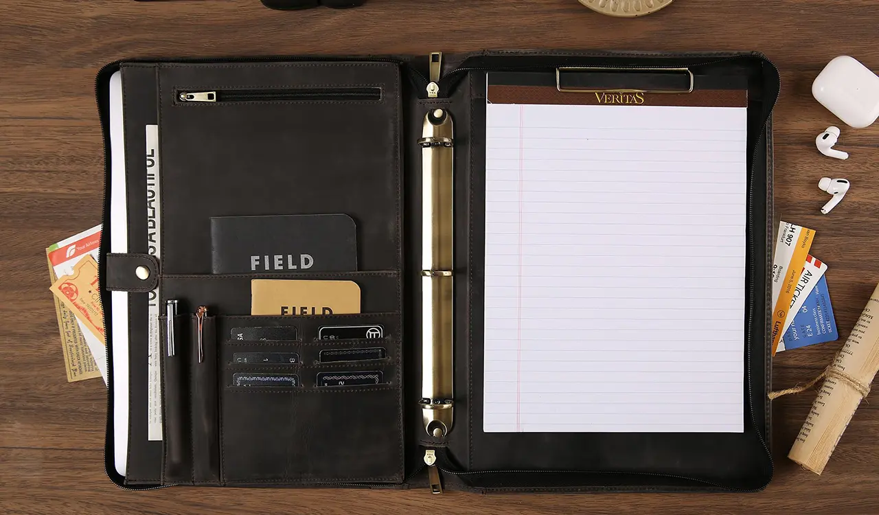 Premium Leather Laptop Organizer