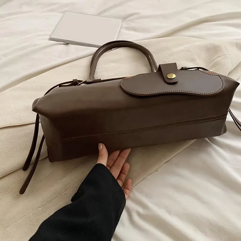 Wholesale PU Leather Casual Retro Handbag Boston Bowling Bag with Glasses Bag Factories, Supplier