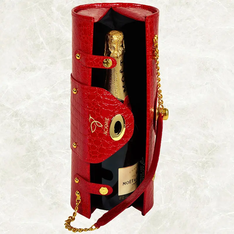 Wholesale Crocodile Leather Wine Bottle Carrier Bag Wine Purse Manufacturer, Supplier