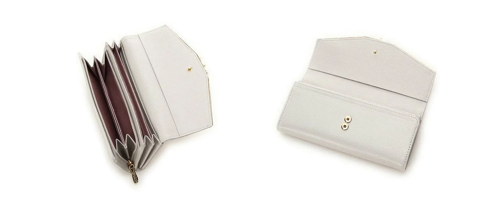 Elegant gemstone pattern long wallet interior details