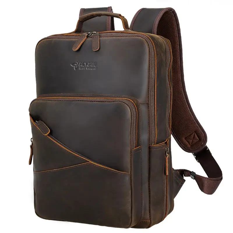 China Genuine Leather Laptop Backpack Retro Cowhide Leisure Bag Suppliers, Supplier