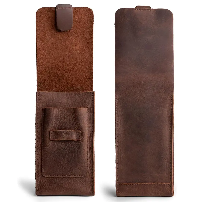 Wholesale Men's Handmade Full Grain Leather Humidor Triple Humidor with Knife Slots Manufacturer, Suppliers