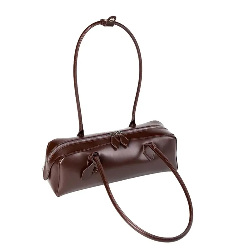 China Large Capacity Cowhide Underarm Bag Long Baguette Bag Manufacturers, Supplier