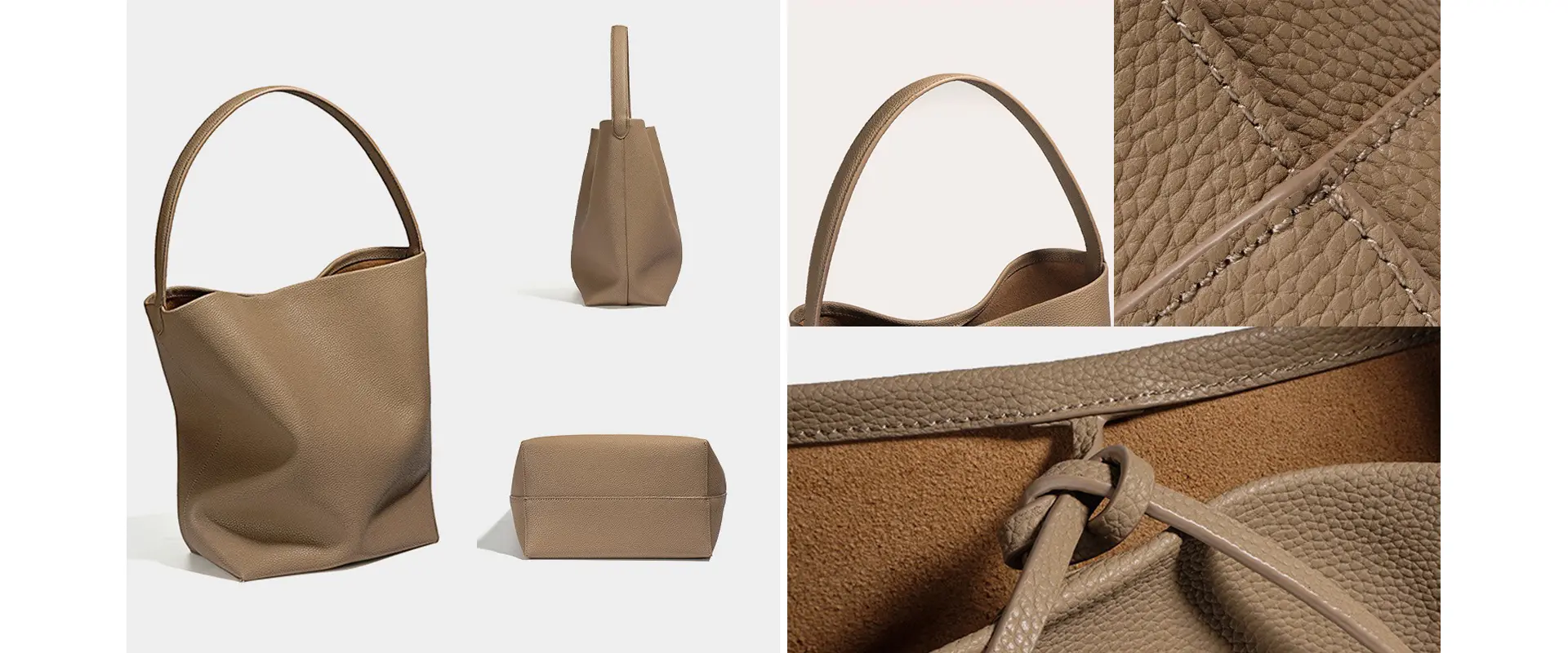 Spacious Interior Bucket Bag with Drawstring