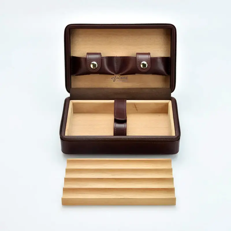 China Cedar Leather Humidor with Cigar Accessories Gift Set Manufacturer, Factories