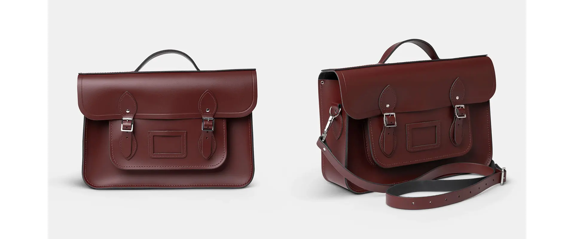 Leather Laptop Satchel Front View