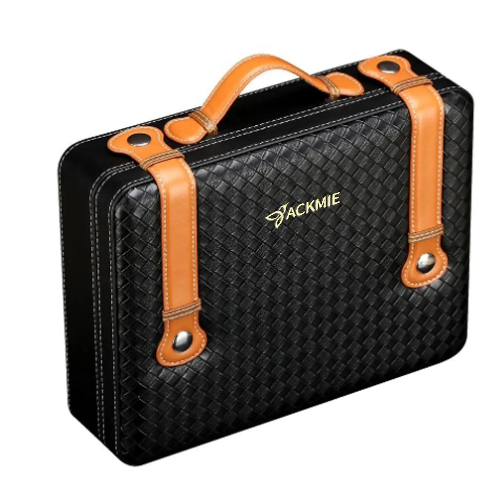 Wholesale Vintage Black Leather Cigar Humidor Cedar Wood Cigar Case Manufacturer, Factory
