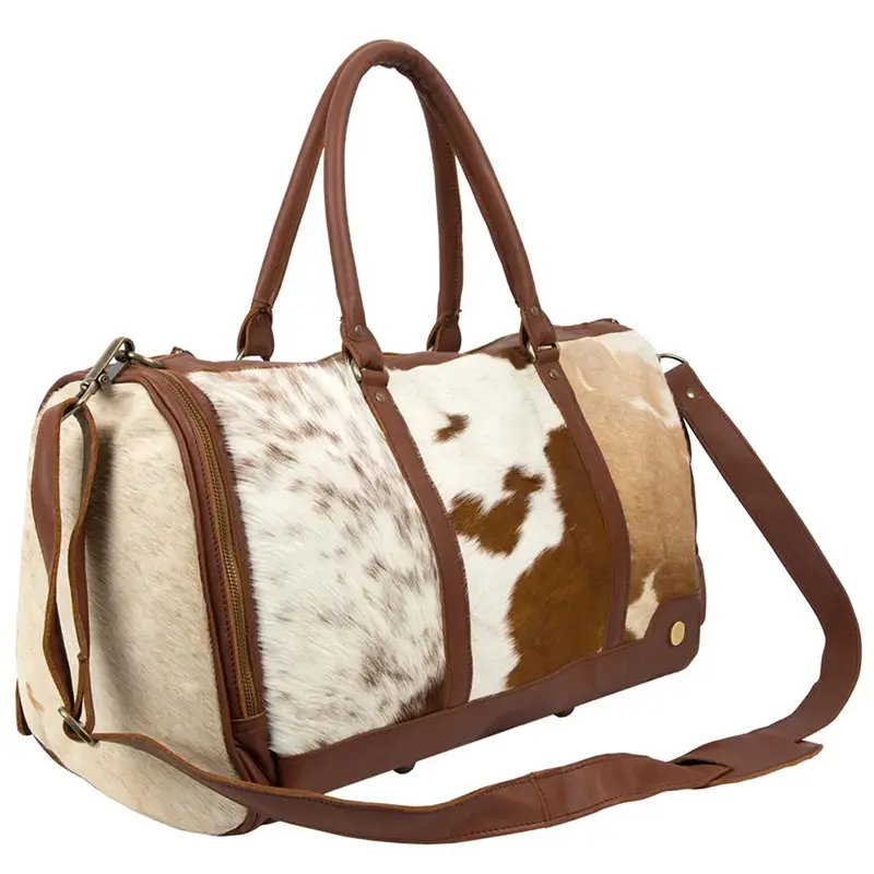 China Brown Pony Hair Leather Travel Bag Manufacturer, Factory