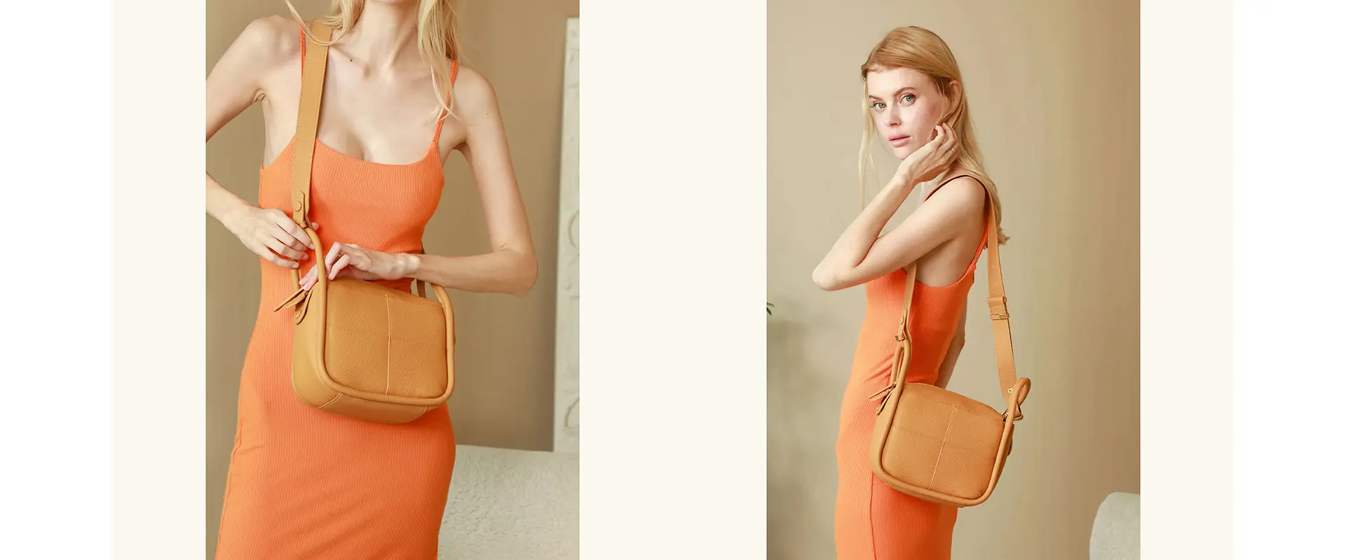 First-layer cowhide shoulder bag view 3