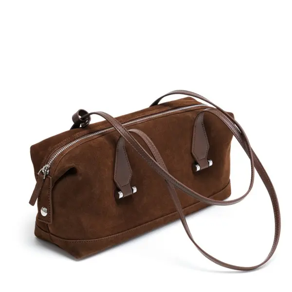 China Suede-finish Cowhide Leather Tote Bag for Women, Vintage Premium Bag, Shoulder Bag and Underarm Bag Factory, Suppliers