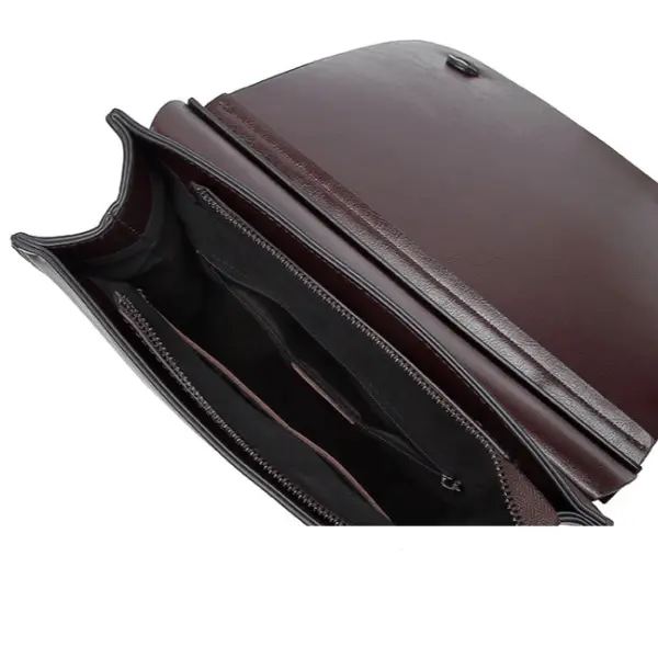 China Vintage Large PU Leather Laptop Briefcase & Tote Backpack with Button Closure Modern Business Design Portable Laptop Handbag Manufacturers, Suppliers