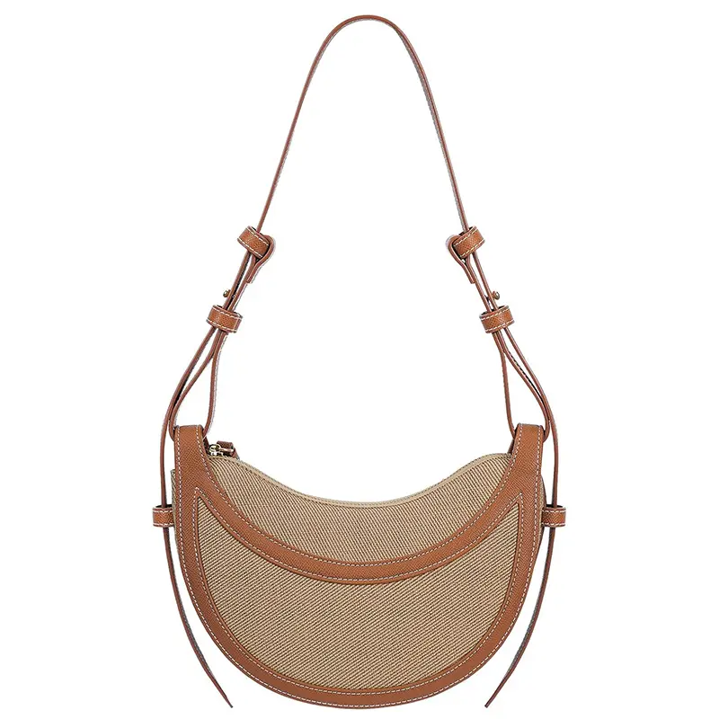 China Half Moon Bag Leather Crossbody Bag Women Saddle Bag Handbag Manufacturer, Factory