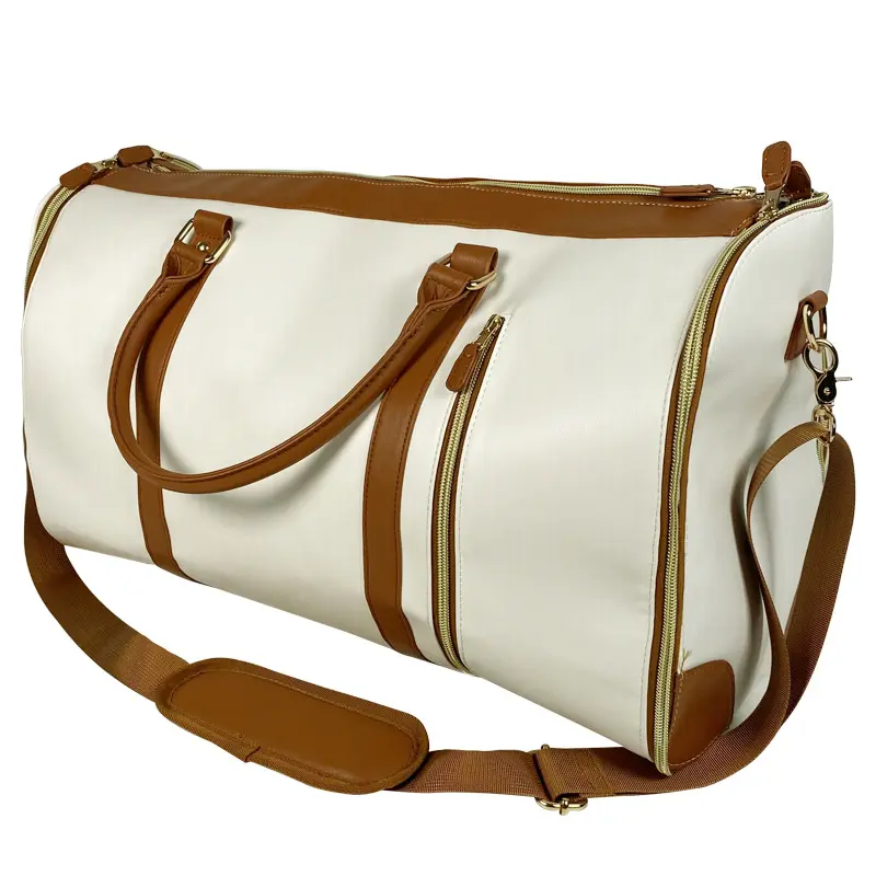 China Large PU Leather Garment Bag With Shoe Compartment Factory, Factories