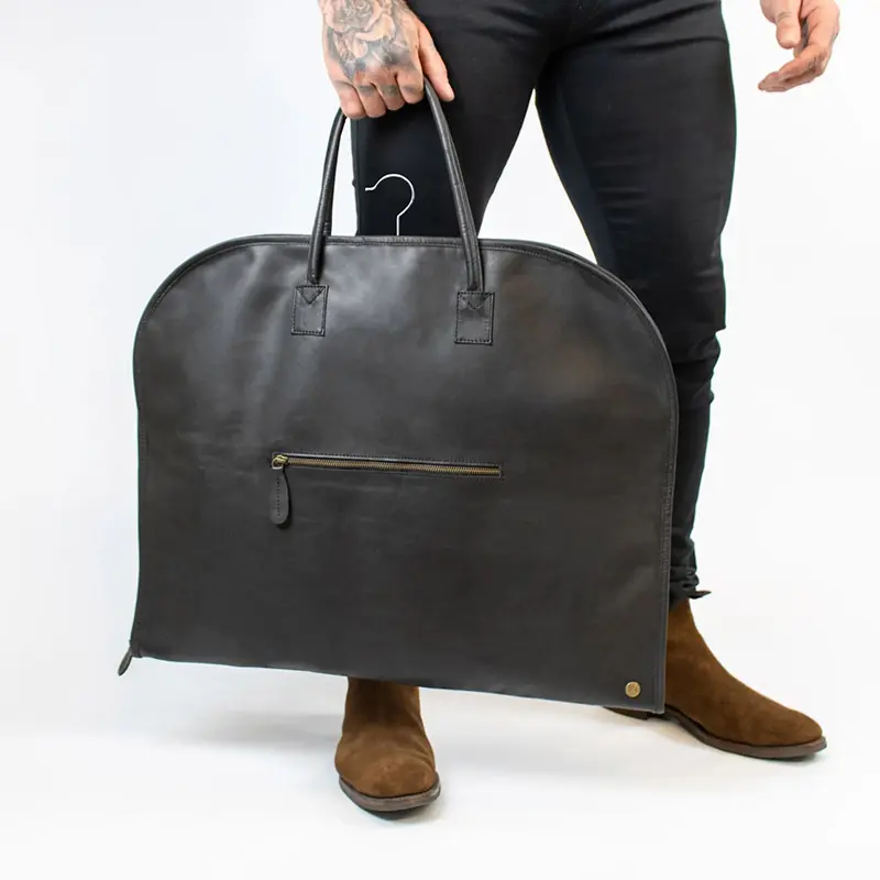 China Classic Suit Bag Leather Garment Bag Manufacturer, Factories
