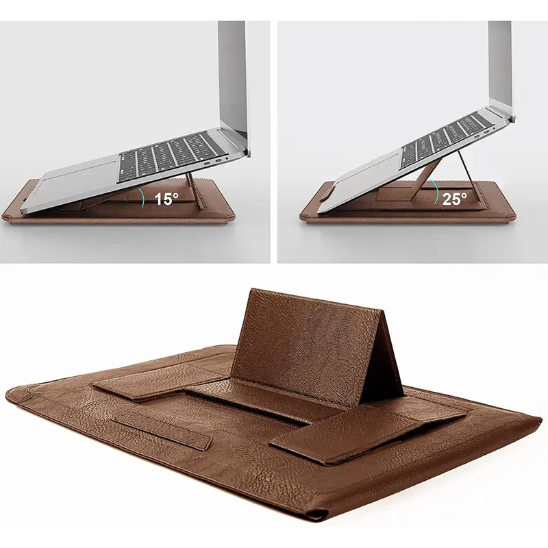 China Leather Laptop Sleeve MacBook Air Sleeve with Laptop Stand and Mouse Pad Manufacturer, Manufacturers